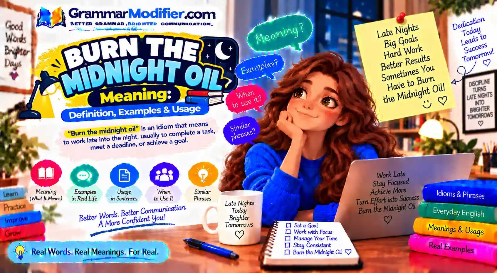 Burn the Midnight Oil Meaning: Definition, Examples & Usage