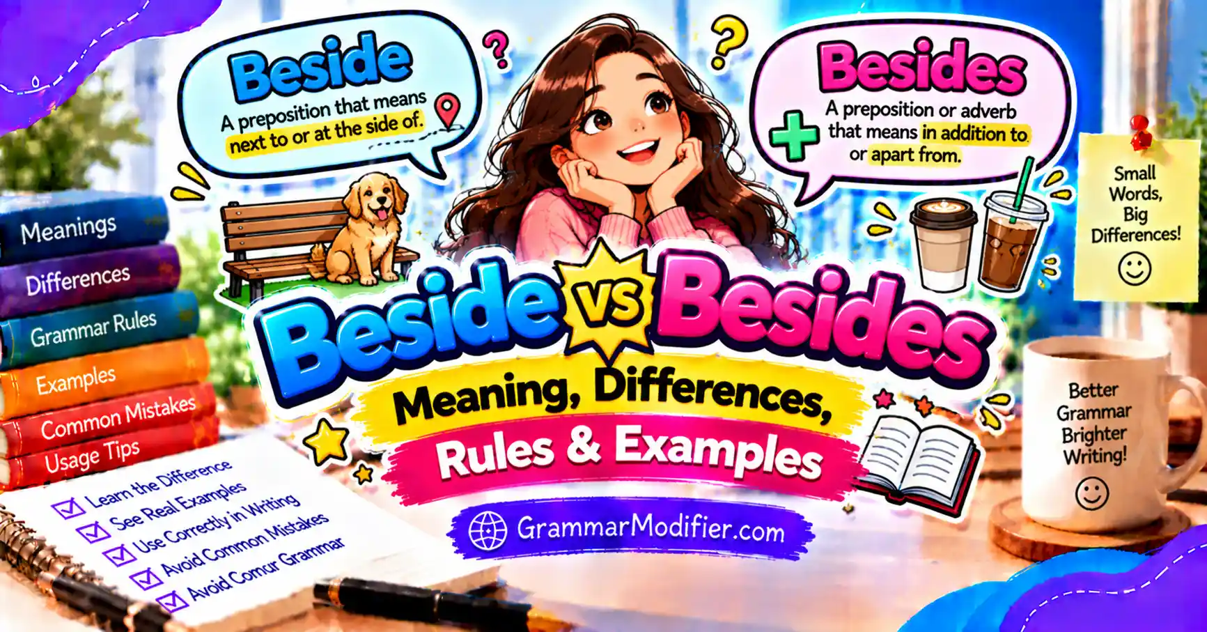 Beside vs Besides: Meaning, Differences, Rules & Examples