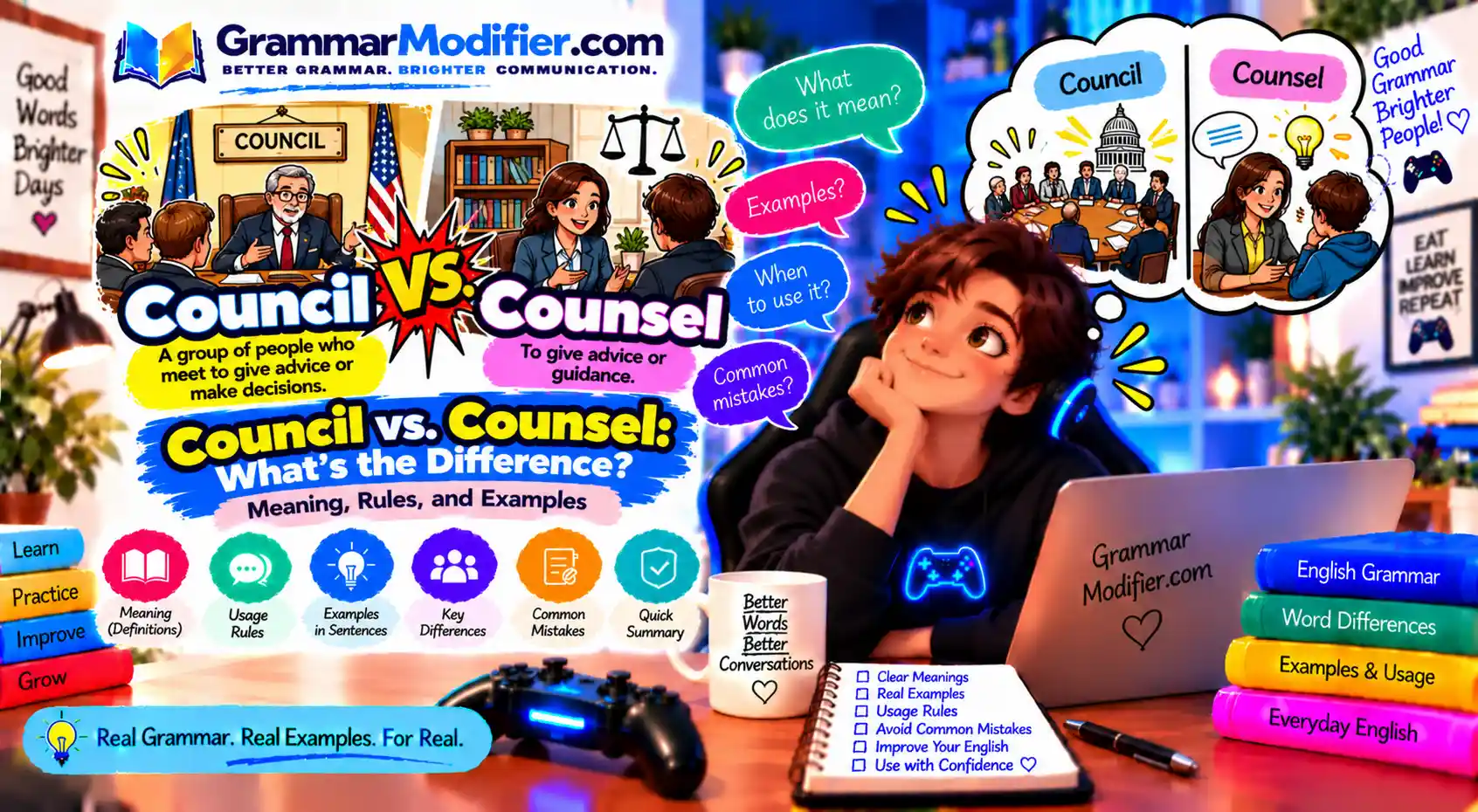 Council vs. Counsel: What's the Difference? Meaning, Rules, and Examples
