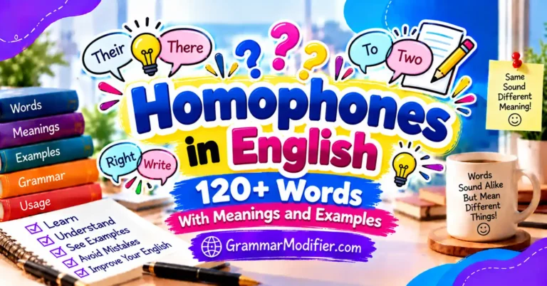 Homophones in English: 120+ Words With Meanings and Examples
