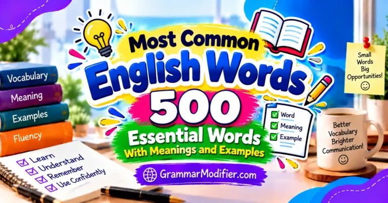 Most Common English Words: 500 Essential Words With Meanings and Examples
