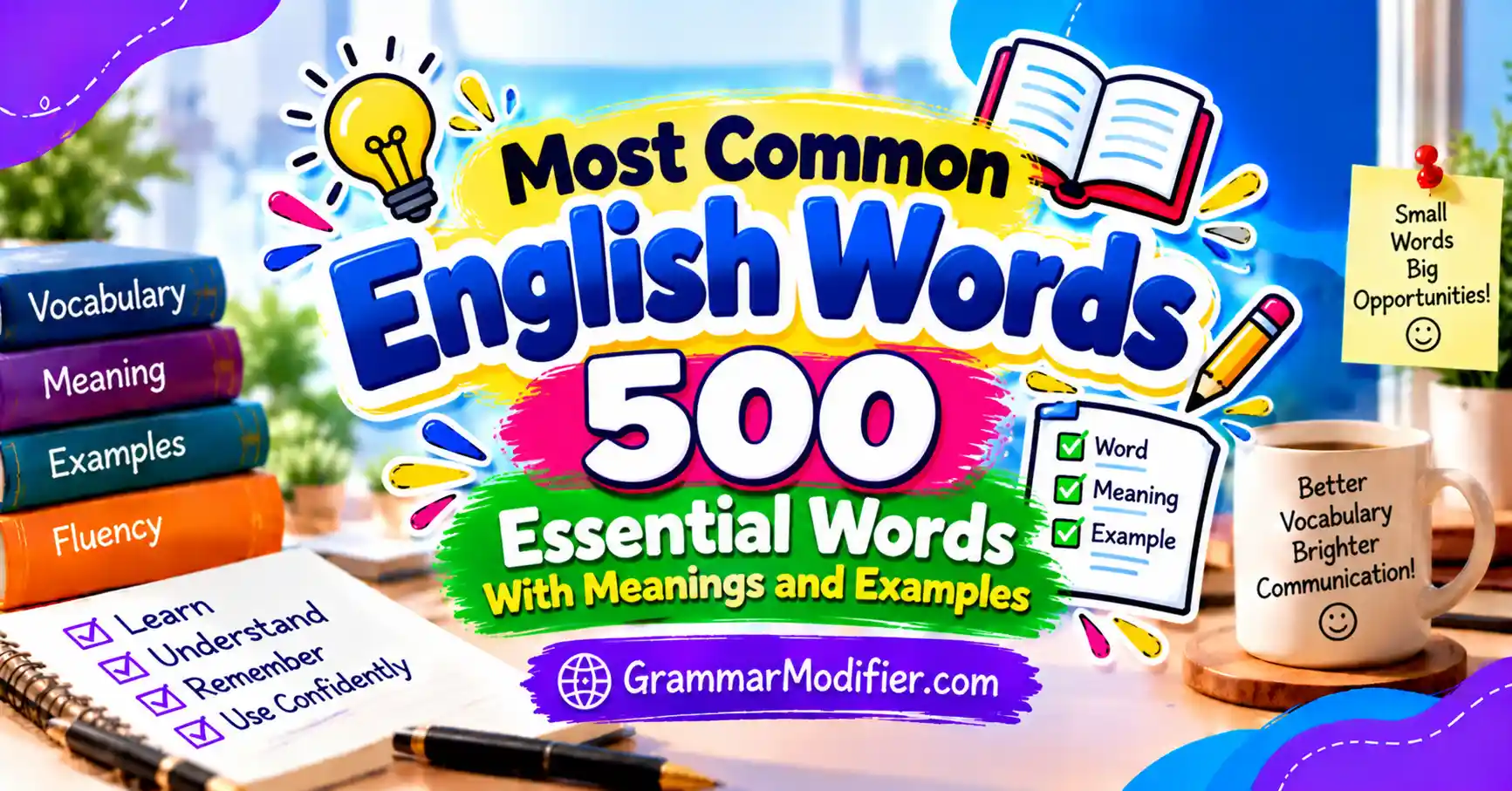 Most Common English Words: 500 Essential Words With Meanings and Examples