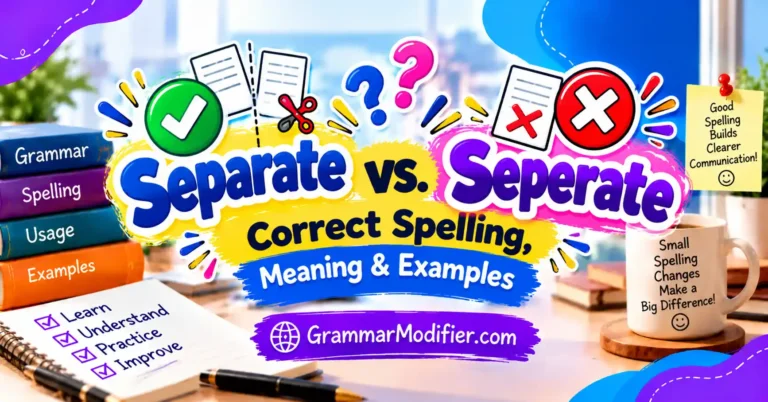 Separate vs Seperate: Correct Spelling, Meaning & Examples